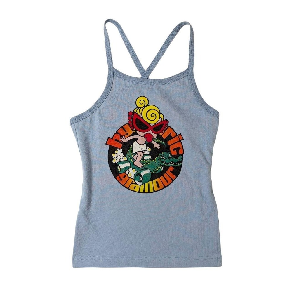 Hysteric Glamour graphic criss cross back tank